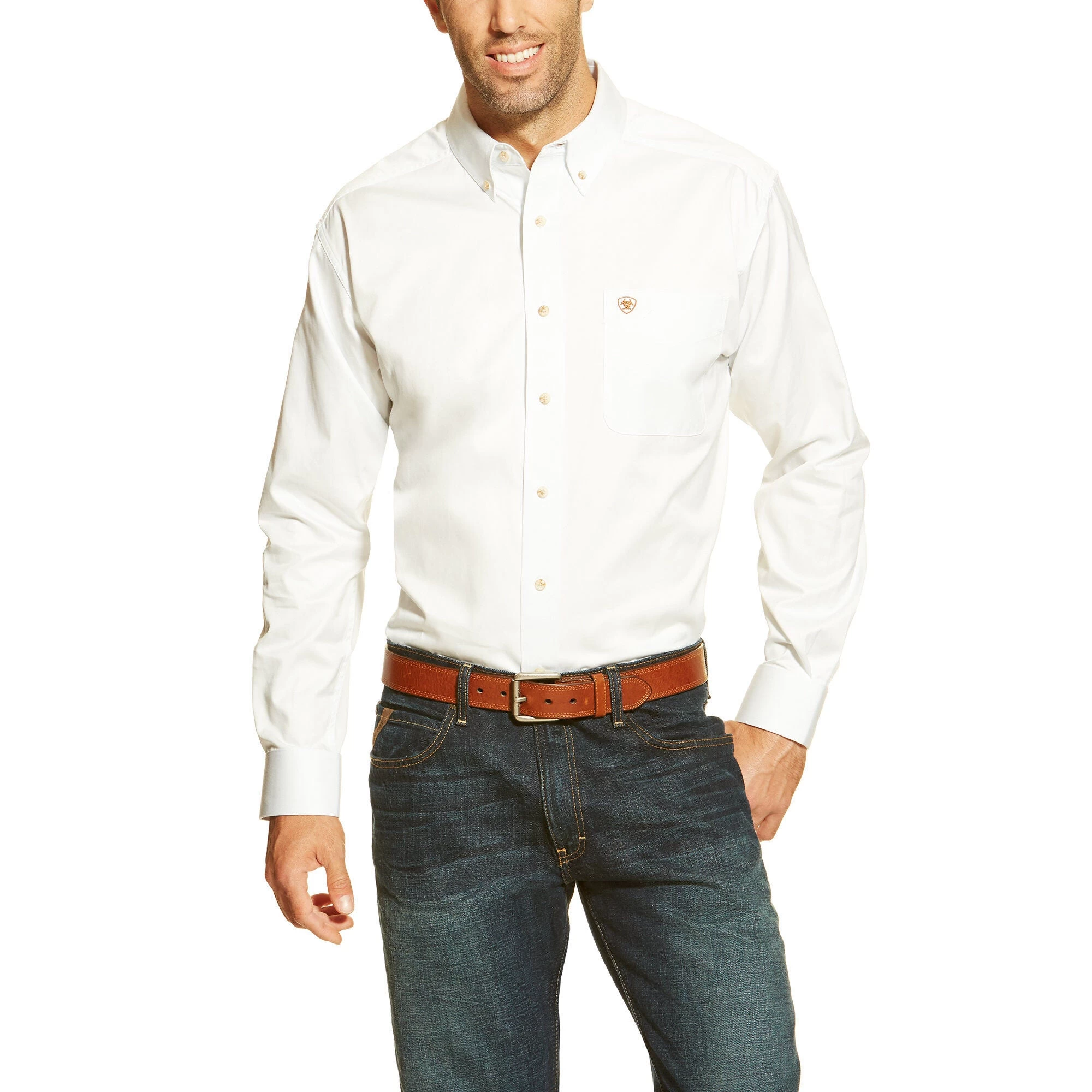 Ariat Men's Solid Twill Shirt - White 1 Ariat Men's Solid Twill Shirt - White