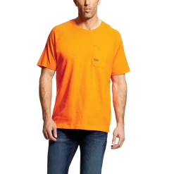 Ariat Men's Rebar Cotton Strong T-Shirt - Safety Orange