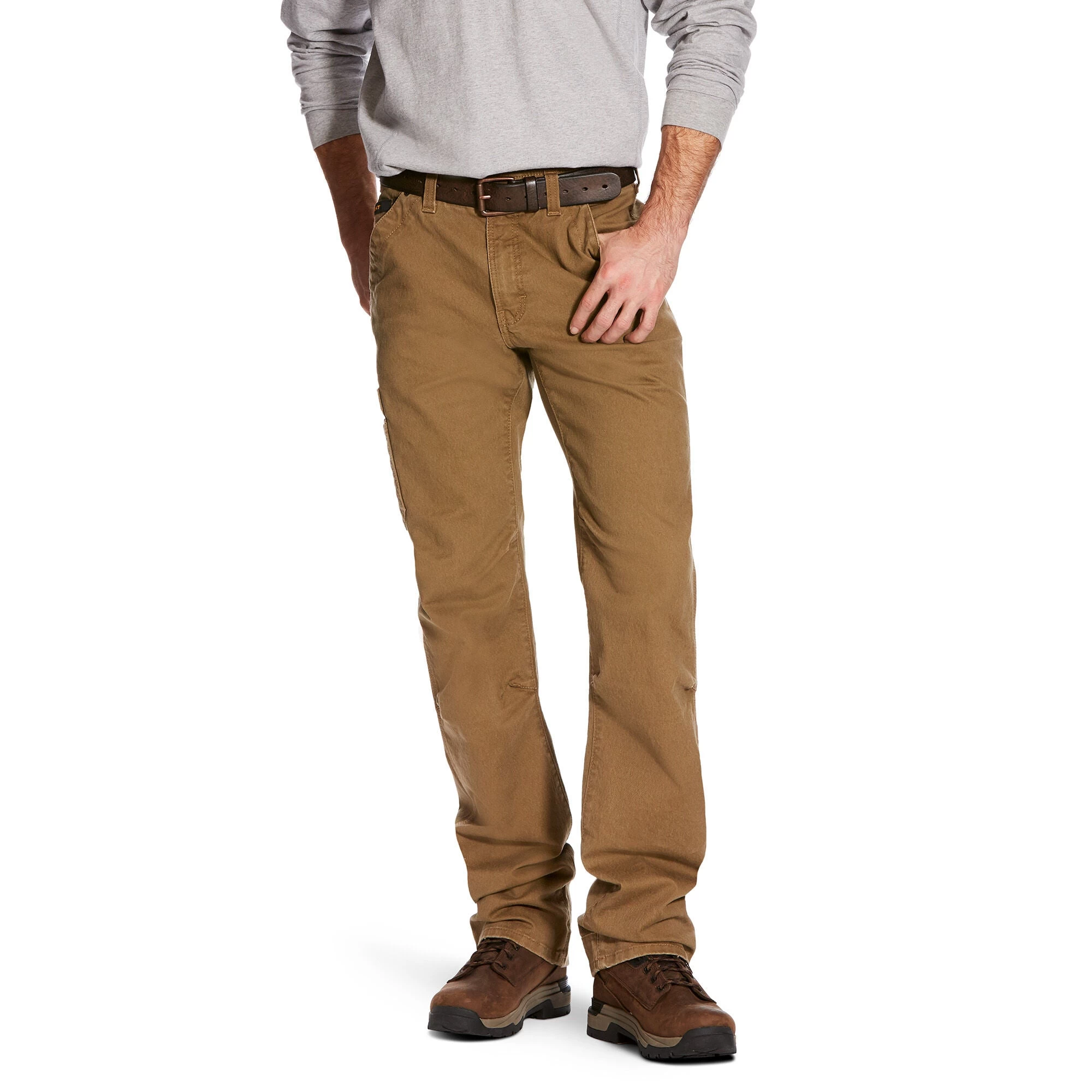 Ariat Men's Rebar M4 Relaxed DuraStretch Washed Twill Dungaree Boot Cut Pant - Field Khaki 1 Ariat Men's Rebar M4 Relaxed DuraStretch Washed Twill Dungaree Boot Cut Pant - Field Khaki