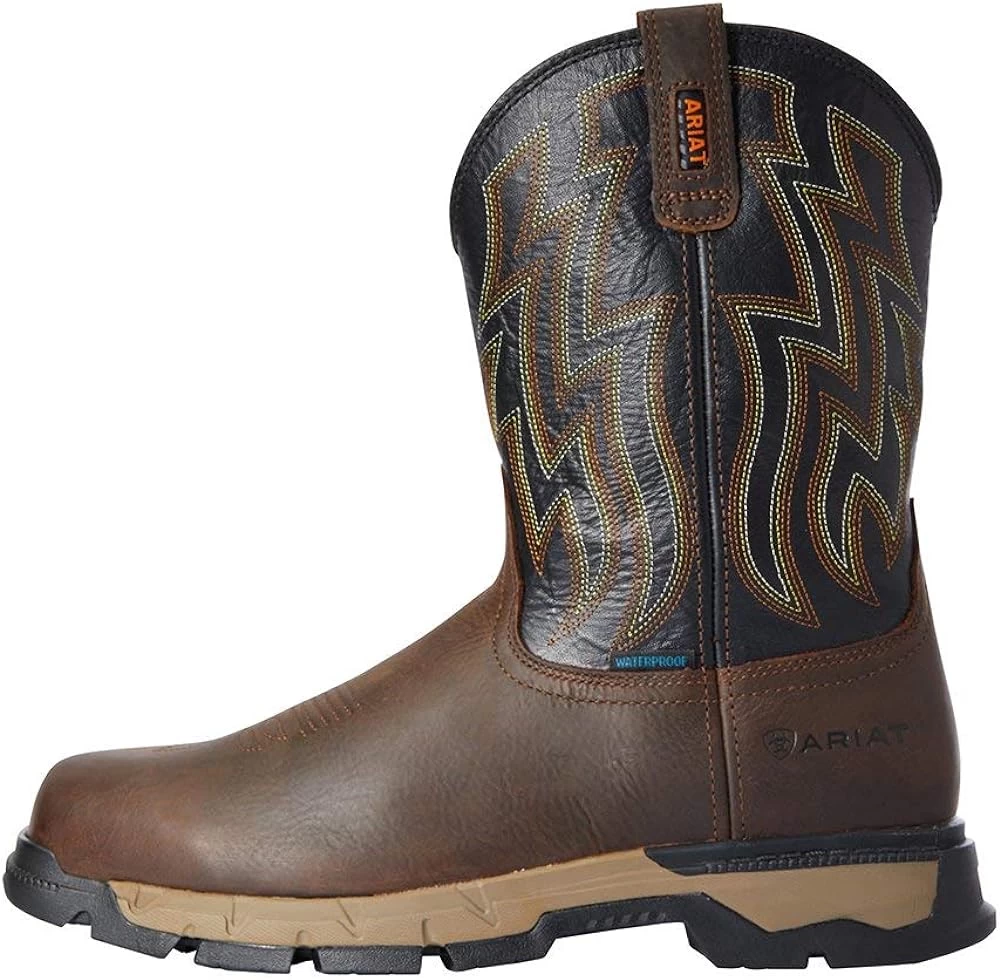 Ariat Mens Rebar Flex Western Waterproof Work Boot Marron Foncé/Noir 10.5 2 Ariat Mens Rebar Flex Western Waterproof Work Boot Marron Foncé/Noir 10.5 – Image 2