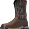 Ariat Mens Rebar Flex Western Waterproof Work Boot Marron Foncé/Noir 10.5