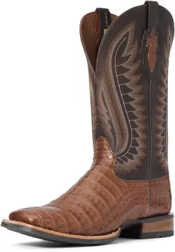Chaussure Double Down Western ARIAT Pour Hommes, Caramel Caiman Belly