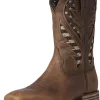 Ariat Hommes Hybride VentTEK Western Boot Distressed Brown/American Flag 7