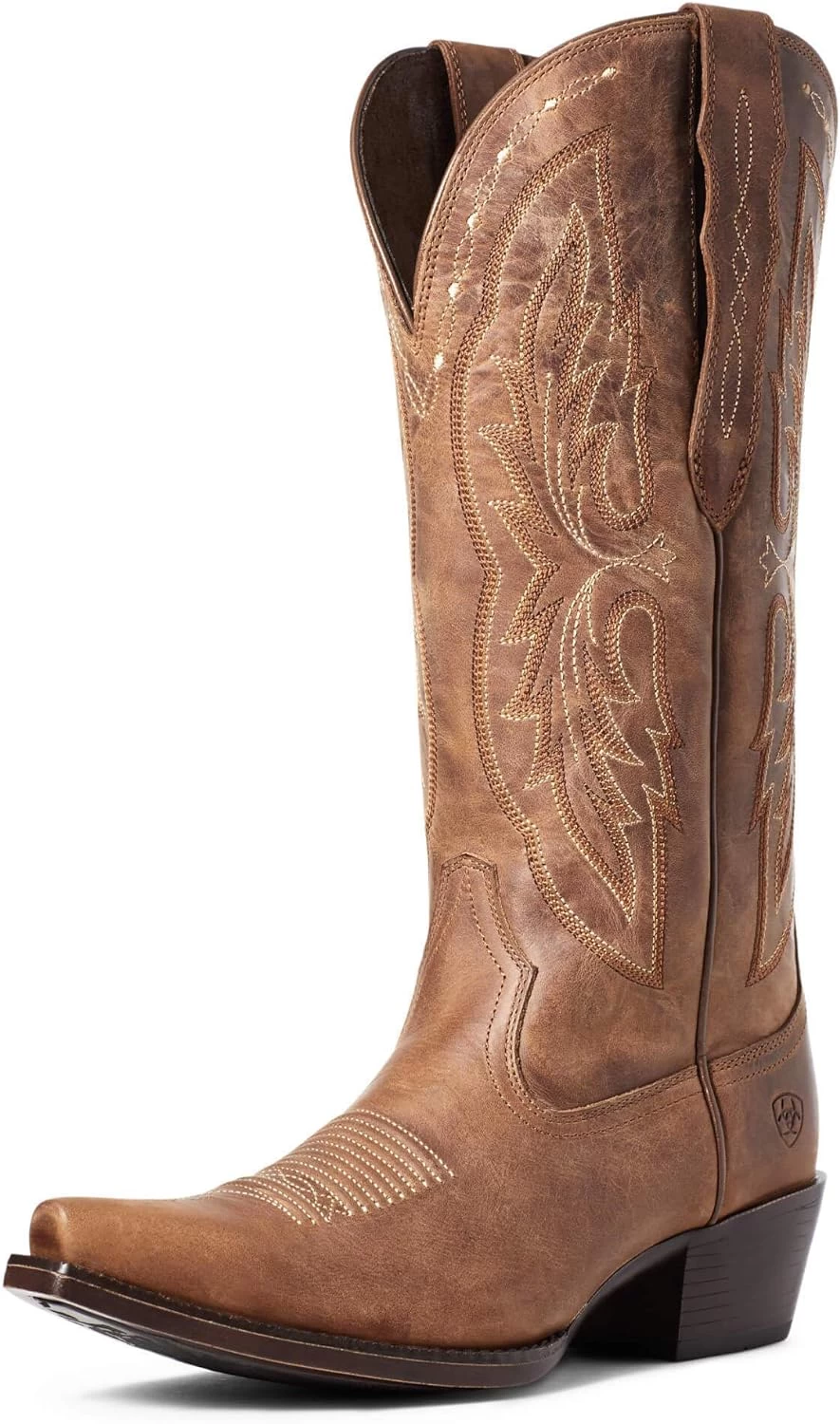 Ariat Women's Heritage Treasured Tan Elastic Wide Calf X-Toe Western Boots 1 Ariat Women's Heritage Treasured Tan Elastic Wide Calf X-Toe Western Boots