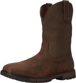 Ariat Mens Groundbreaker Wide Square Toe Waterproof Steel Toe Work Boot Palm Brown/Ballistic Brown 10.5 Wide