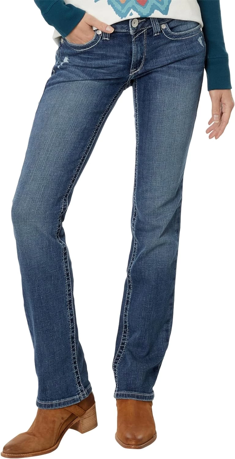 ARIAT Women's R.e.a.l. Mid Rise Arrow Fit Gianna Stackable Straight Leg Jean 1 ARIAT Women's R.e.a.l. Mid Rise Arrow Fit Gianna Stackable Straight Leg Jean
