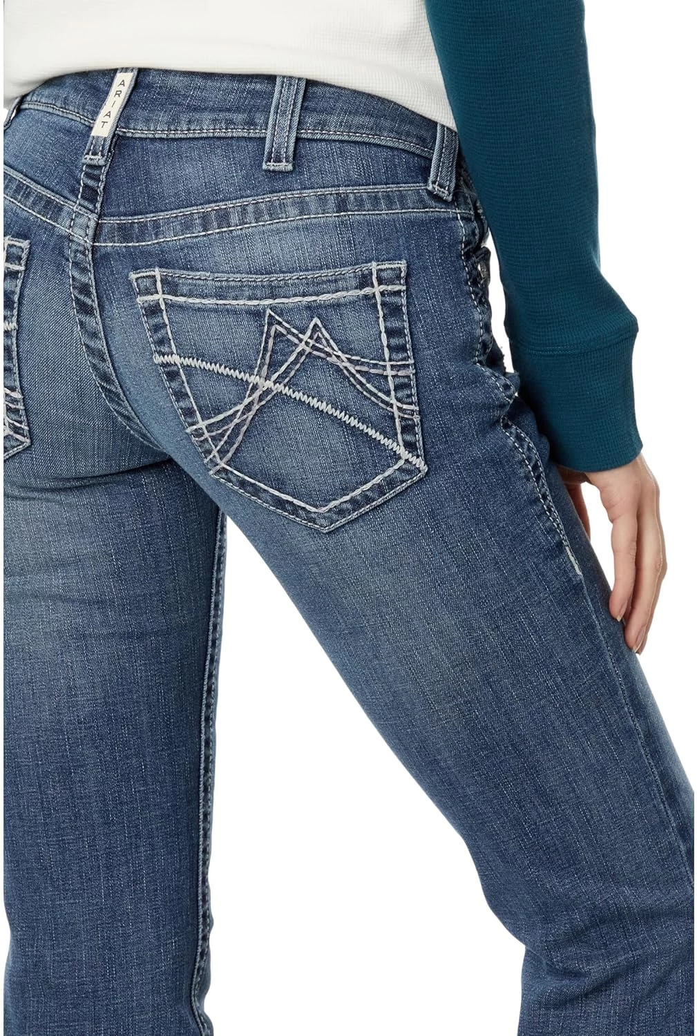 ARIAT Women's R.e.a.l. Mid Rise Arrow Fit Gianna Stackable Straight Leg Jean 3 ARIAT Women's R.e.a.l. Mid Rise Arrow Fit Gianna Stackable Straight Leg Jean – Image 3