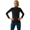 Ariat Chemise à Manches Longues Breathe Zip Femme Noir L